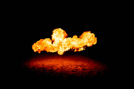 Fire flames on a black background.