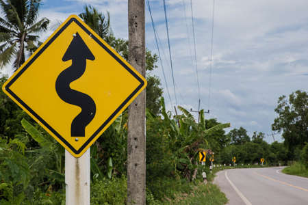 The Curve road and blue skyの写真素材