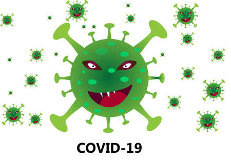 COVID-19 corona virus cartoon icon vector on white backgroundのイラスト素材