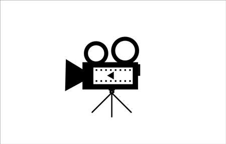 Movie camera and frame icon isolated on white backgroundのイラスト素材