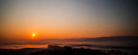 Sunrise fogの写真素材