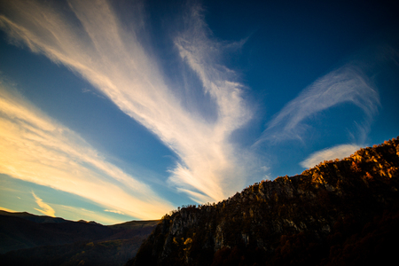 amazing clouds on the eveningの写真素材
