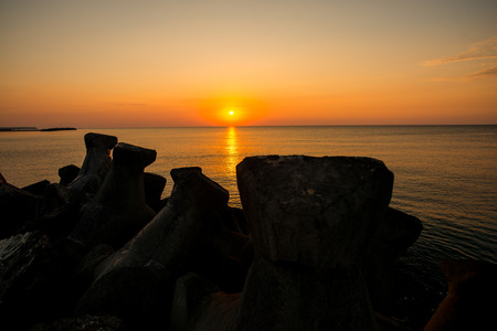Sea sunsetの写真素材