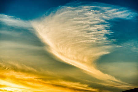 Amazing clouds at the sunsetの写真素材