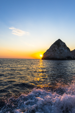 Sunset at the seaの写真素材