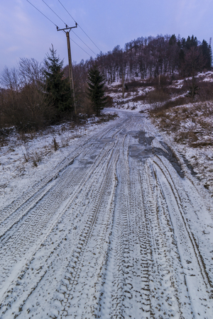 Frozen roadの写真素材