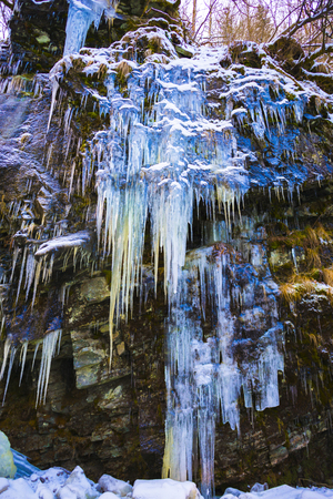 Frozen waterfallの写真素材