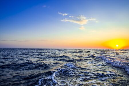 Sea landscape at the sunset in Greeceの写真素材