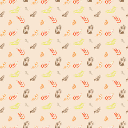 Leaf seamless Pattern on an elegant light yellow background. design for textiles, fabric patterns, garments, carpets, interior walls, bagsのイラスト素材