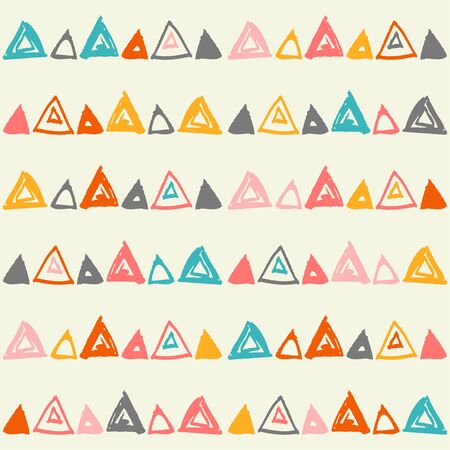 Abstract Tribal seamless pattern. Linear background in boho style, triangles.のイラスト素材