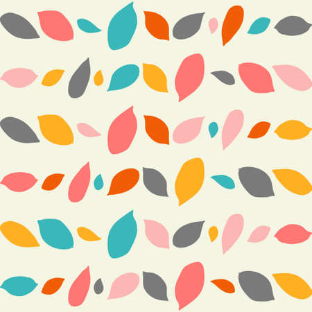 Cute seamless pattern. Simple floral background with leaves.のイラスト素材