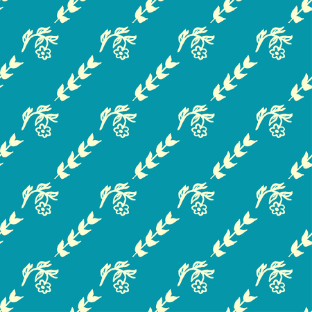 Simple cute floral background with flowers and branches. Seamless pattern for your design.のイラスト素材