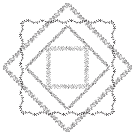 Hand drawn boho style frameのイラスト素材