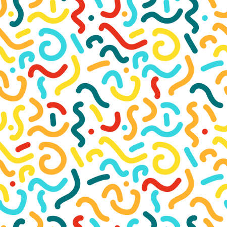 Hipster Memphis Style Geometric Pattern.のイラスト素材