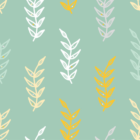 Floral seamless floral pattern in doodle style. Gentle, spring, summer floral background.のイラスト素材