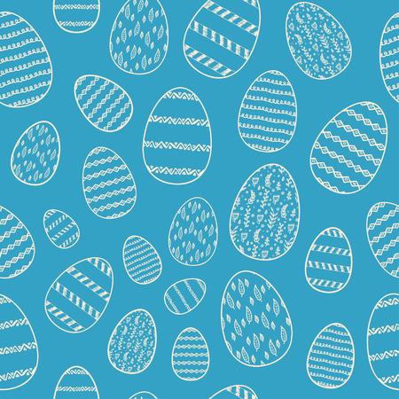 Seamless Easter pattern with colored eggs. Truditional holydaysの写真素材