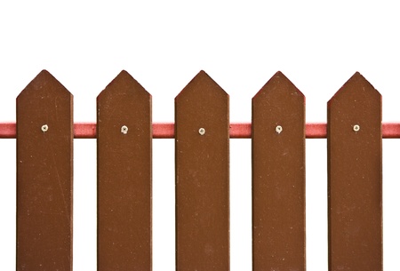 Wooden fence isolated on white backgroundの写真素材