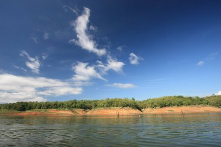 Green grass and blue skyの写真素材
