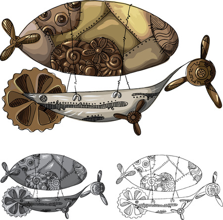 Zeppelin is a type of rigid airshipのイラスト素材