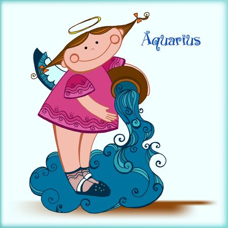 horoscope sign Aquarius. のイラスト素材
