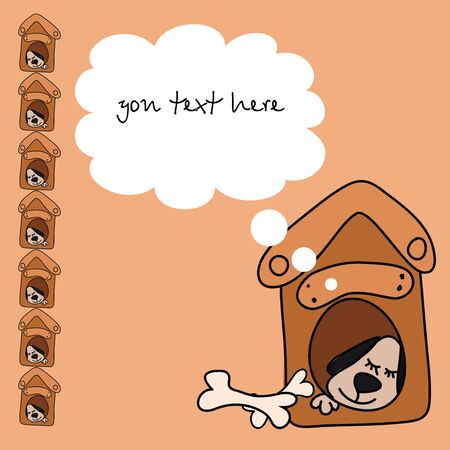 baby card with a dog for text. vectorのイラスト素材