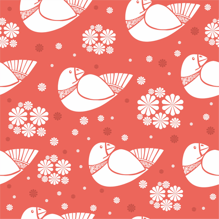 pattern with birds.のイラスト素材