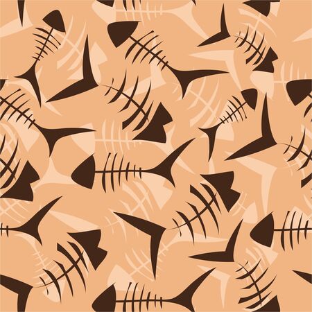pattern with fish bones.のイラスト素材