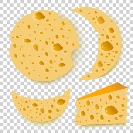 set of cheese on transparent background. vectorのイラスト素材