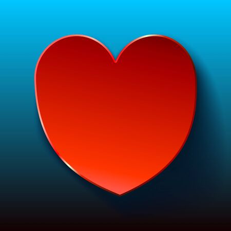 Blue Card for Valentines red heart. Vectorのイラスト素材