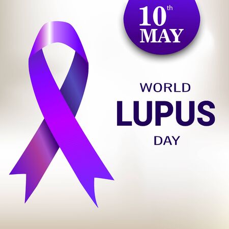 World Lupus Day. Purple Ribbon. Vector illustrationのイラスト素材