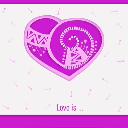 card with  heart. paper style. vectorのイラスト素材