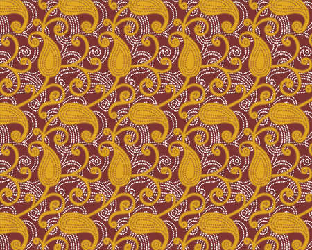 Seamless Pattern Design Art and Textile Fabrics, Indian Traditional Textile Designの写真素材