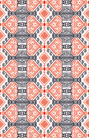 Tribal vector ornament. Seamless African pattern. Ethnic carpet with chevrons. Aztec style....