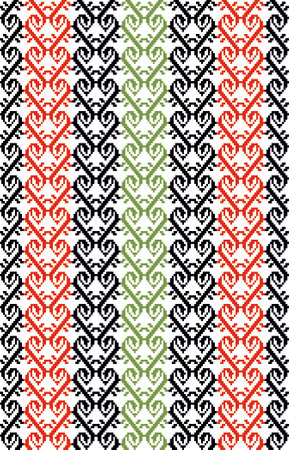 Ikat geometric folklore ornament with diamonds. Tribal ethnic vector texture. Seamless striped pattern in Aztec style. Folk embroidery. Indian, Scandinavian, Gypsy, Mexican, African rug.の写真素材