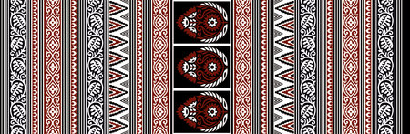 Tribal vector ornament. Seamless African pattern. Ethnic carpet with chevrons. Aztec style....