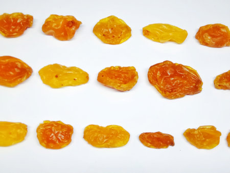 dried apricots on a white background. close-upの写真素材