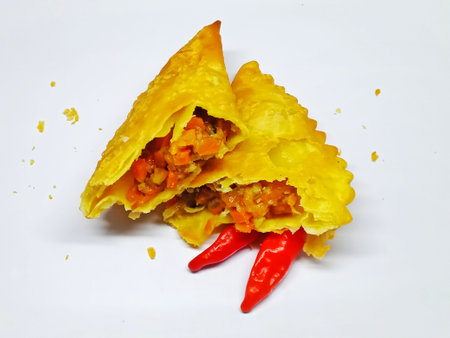Thai food,Baklava with vegetables on white background