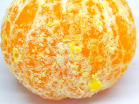 Tangerine on a white background. Close-up, macro.の写真素材