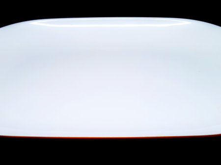 White porcelain bowl isolated on black background with clipping path.の写真素材