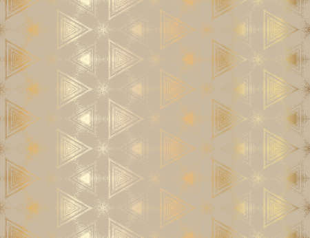 Abstract gold and beige textured kaleidoscopic hexagon pattern. Symmetrical geometric ornament for digital paper, wallpaper background design, various print cover. Vector illustration.のイラスト素材