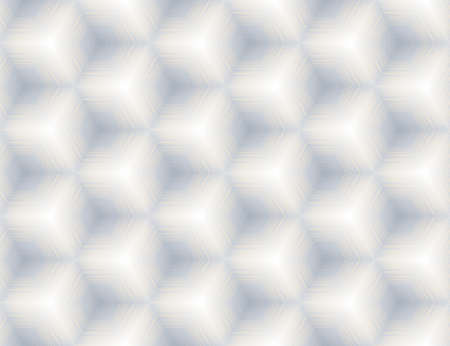 Seamless abstract white and light grey textured geometric cube pattern. Symmetric ornament for...