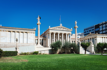 Photo of iconic neoclassic Academy of Athens, Athens historic center in Attica, Greeceのeditorial素材
