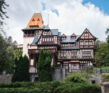 Sinaia, Romania - September 8, 2017: Pelisor museum, part of the Peles castle, protected by Unesco World Heritage Site , located in Sinaia, Transylvania, Romania.のeditorial素材