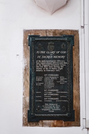 Singapore - January 19, 2018: The sign of the St Andrew's Cathedral in Singapore. St Andrew's Cathedral is one of the famous tourist attraction in Singapore.のeditorial素材
