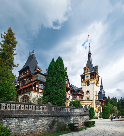 Peles castle, protected by Unesco World Heritage Site , located in Sinaia, Transylvania, Romania.のeditorial素材