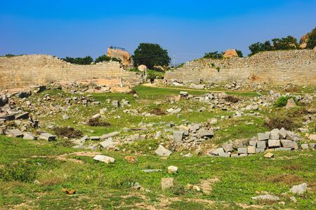 Danaik's Enclosure or Dannayaka's enclosure is an important inner district of the Vijayanagar capital in Hampi, Karnataka, India.の写真素材