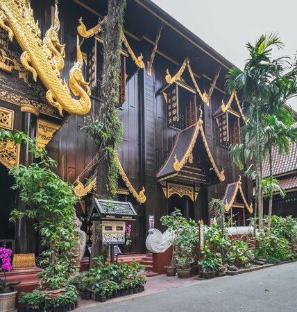 Chiang Rai, Thailand - February 9, 2018: Saeng Kaew Museum in Wat Phra Kaew, Chiang Rai, northern Thailand.のeditorial素材