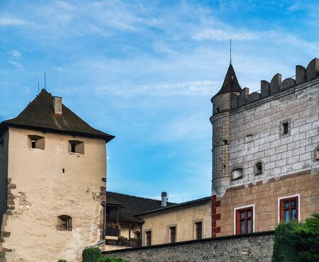 Medieval Towers of Zvolen Castle in Zvolen town, Slovakia. Panoramic summer viewの写真素材