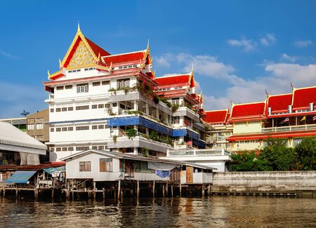 Bangkok, Thailand - December 8, 2015: Wat Soi Thong is located along the regular route of the Chao Phraya river boats in Bangkok, Thailand.のeditorial素材