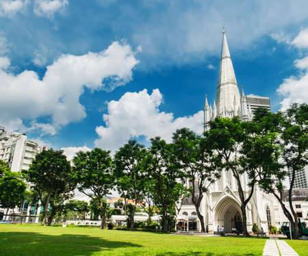 St Andrew Cathedral in Singapore, it is one of famous ancient church, tourist attraction in Singaporeのeditorial素材